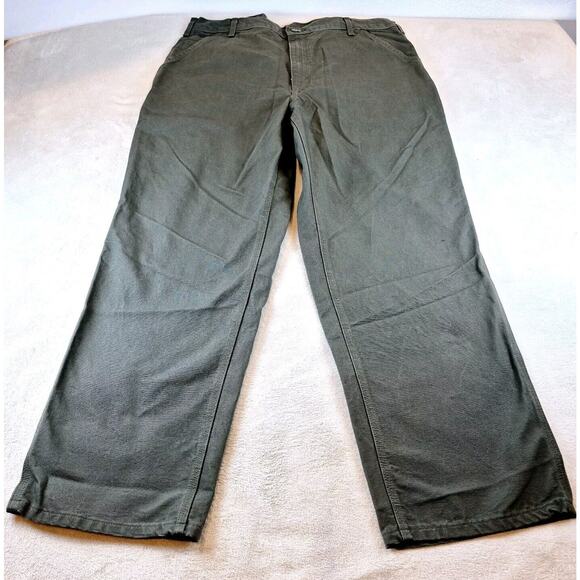 Carhartt Washed Duck Pants Adult 40x30 Gree Wide Carpenter Hiking Workwear Men's - Picture 1 of 13